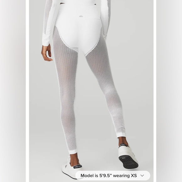 Alo NWT White Seamless High-Waist Limitless Open Air Leggings | Large - Picture 2 of 7